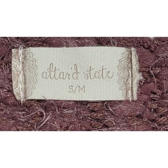 Altar'd State Mauve Popcorn Knit Pull Over Sweater Small Medium Long Sleeve Soft - Picture 3 of 6